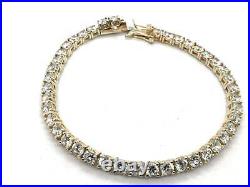 Solid Sterling Silver 7.5 Bracelet With Cubic Zirconia Stones