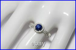 Star Sapphire and Cubic Zirconia Sterling Silver Ring (6mm Lab Created)