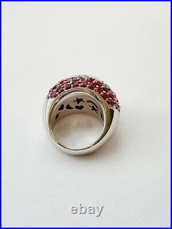 Statement Sterling Silver & Red/Clear Cubic Zirconia Star Design Ring Sz M 19gr