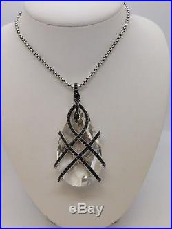 Stephen Webster Sterling Silver & Crystal Necklace Black Cubic Zirconia 30