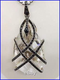 Stephen Webster Sterling Silver & Crystal Necklace Black Cubic Zirconia 30