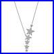 Sterling Silver 16 Cubic Zirconia Dangle Stars Necklace with 2in ext