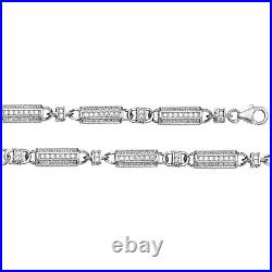 Sterling Silver 6mm Cubic Zirconia Set Chain Necklace