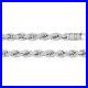 Sterling Silver 7mm Cubic Zirconia Set Rope Chain Necklace