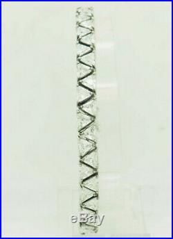 Sterling Silver 925 15.00ctw Trillion Cut Cubic Zirconia Tennis Bracelet-8.5