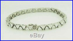 Sterling Silver 925 15.00ctw Trillion Cut Cubic Zirconia Tennis Bracelet-8.5