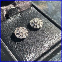 Sterling Silver 925 Cubic Zirconia Round Earrings NEW