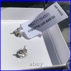 Sterling Silver 925 Cubic Zirconia Round Earrings NEW