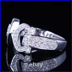 Sterling Silver 925 Cubic Zirconia Simple Band Unique Anniversary Wedding Ring