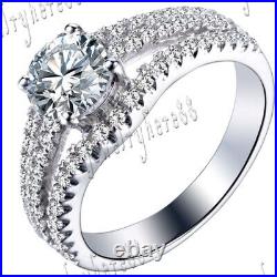 Sterling Silver 925 Exquisite Round Cubic Zirconia Elegant Wedding Party Ring