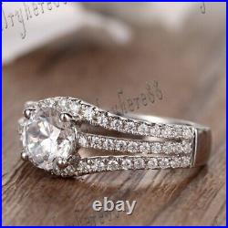 Sterling Silver 925 Exquisite Round Cubic Zirconia Elegant Wedding Party Ring