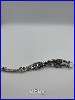 Sterling Silver 925 Panther Bracelet Cubic Zirconia