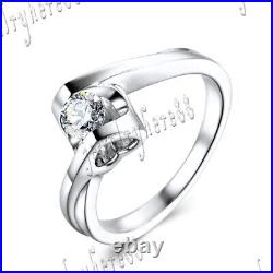 Sterling Silver 925 Prong Cubic Zirconia Solitaire Engagement Wedding Ring