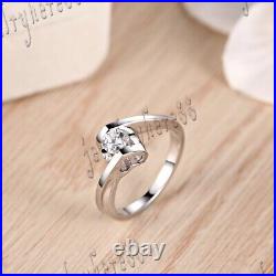 Sterling Silver 925 Prong Cubic Zirconia Solitaire Engagement Wedding Ring