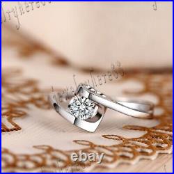 Sterling Silver 925 Prong Cubic Zirconia Solitaire Engagement Wedding Ring