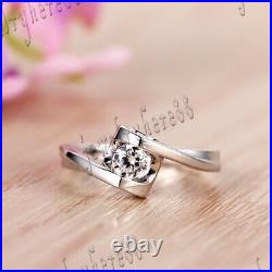 Sterling Silver 925 Prong Cubic Zirconia Solitaire Engagement Wedding Ring