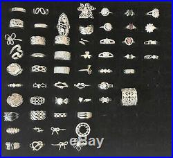 Sterling Silver 925 Rings Cubic Zirconia Job Lot of 56
