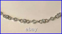 Sterling Silver. 925 Rotary Bracelet Cubic Zirconia Encrusted -12g Hallmarked