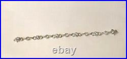 Sterling Silver. 925 Rotary Bracelet Cubic Zirconia Encrusted -12g Hallmarked