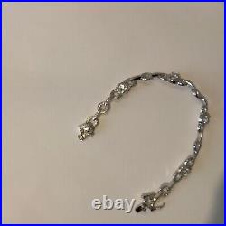 Sterling Silver. 925 Rotary Bracelet Cubic Zirconia Encrusted -12g Hallmarked