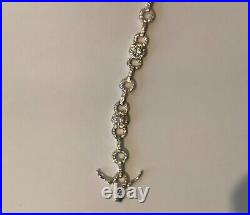 Sterling Silver. 925 Rotary Bracelet Cubic Zirconia Encrusted -12g Hallmarked