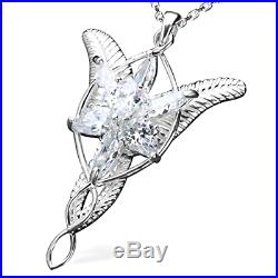 Sterling Silver Arwen Evenstar Pendant Necklace Elvish Jewelry Cubic Zirconia
