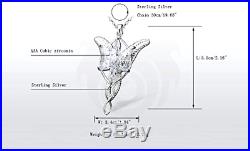Sterling Silver Arwen Evenstar Pendant Necklace Elvish Jewelry Cubic Zirconia