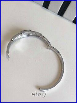 Sterling Silver Bangle Bracelet with Cubic Zirconia