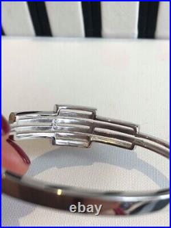 Sterling Silver Bangle Bracelet with Cubic Zirconia