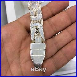 Sterling Silver Byzantine Kings Chain Necklace Cubic Solid Heavy Thick 15mm 760g
