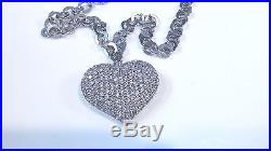 Sterling Silver CUBIC ZIRCONIA Heart Necklace