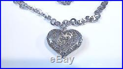 Sterling Silver CUBIC ZIRCONIA Heart Necklace