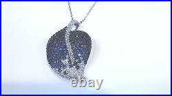 Sterling Silver CUBIC ZIRCONIA Leaf Design Necklace