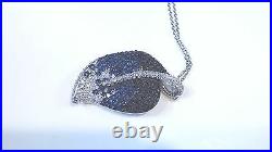 Sterling Silver CUBIC ZIRCONIA Leaf Design Necklace