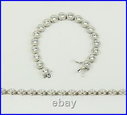 Sterling Silver CZ Tennis Bracelet AAA Halo Round Brilliant Cubic Zirconia Gems