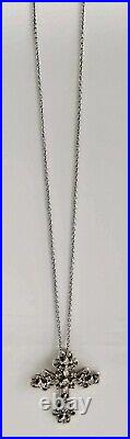 Sterling Silver Cross Necklace with Cubic Zirconium Gems
