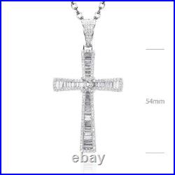 Sterling Silver Cross crucifix Jesus CZ Cubic Zirconia (NO CHAIN)