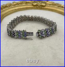 Sterling Silver Cubic Zircon Necklace, Bracelet, Ring, Earrings Set