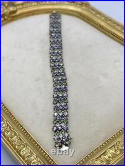 Sterling Silver Cubic Zircon Necklace, Bracelet, Ring, Earrings Set