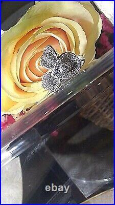 Sterling Silver Cubic Zirconia 3 Flowers Ring By Espo