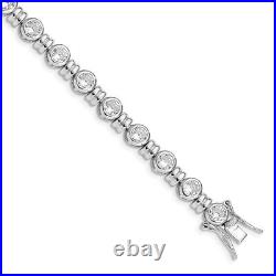 Sterling Silver Cubic Zirconia Bracelet 7 for Women 14.88g