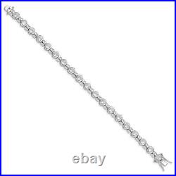 Sterling Silver Cubic Zirconia Bracelet 7 for Women 14.88g