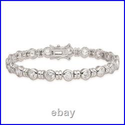 Sterling Silver Cubic Zirconia Bracelet 7 for Women 14.88g