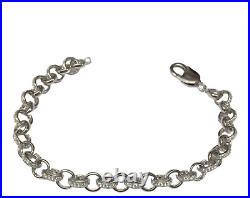 Sterling Silver Cubic Zirconia CZ Belcher Bracelet Baby/kids 6 inch