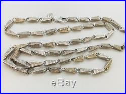 Sterling Silver Cubic Zirconia Chain. 35 inch