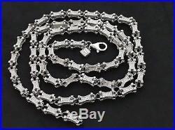 Sterling Silver Cubic Zirconia Chain. 36 inch