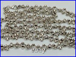 Sterling Silver Cubic Zirconia Chain. 39 inch