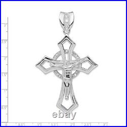 Sterling Silver Cubic Zirconia Crucifix Cross Pendant L-38mm W-18mm 25.68g