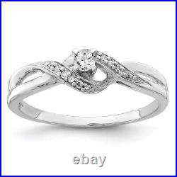 Sterling Silver Cubic Zirconia Engagement Ring 1.53g Size-7