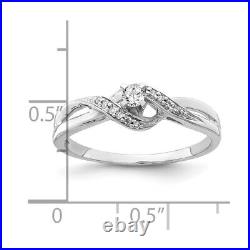 Sterling Silver Cubic Zirconia Engagement Ring 1.53g Size-7